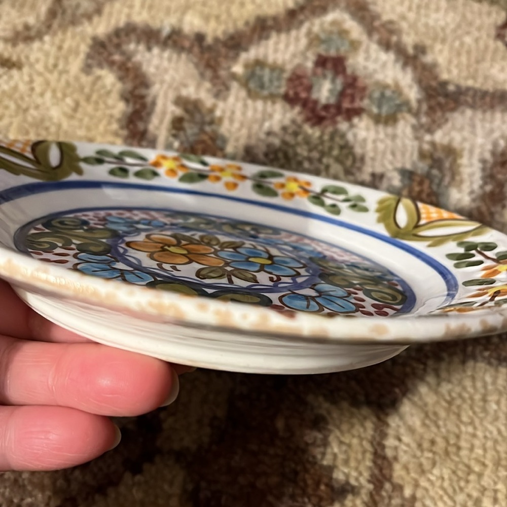 Vintage Spainish Hand painted Art pottery 5.5" Ceramic Plate EUC - Picture 4 of 5